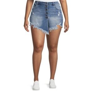 Madden NYC Super High Rise Sz 21 Skorts Short/Skirt 5 Buttons Waist 38” New F3